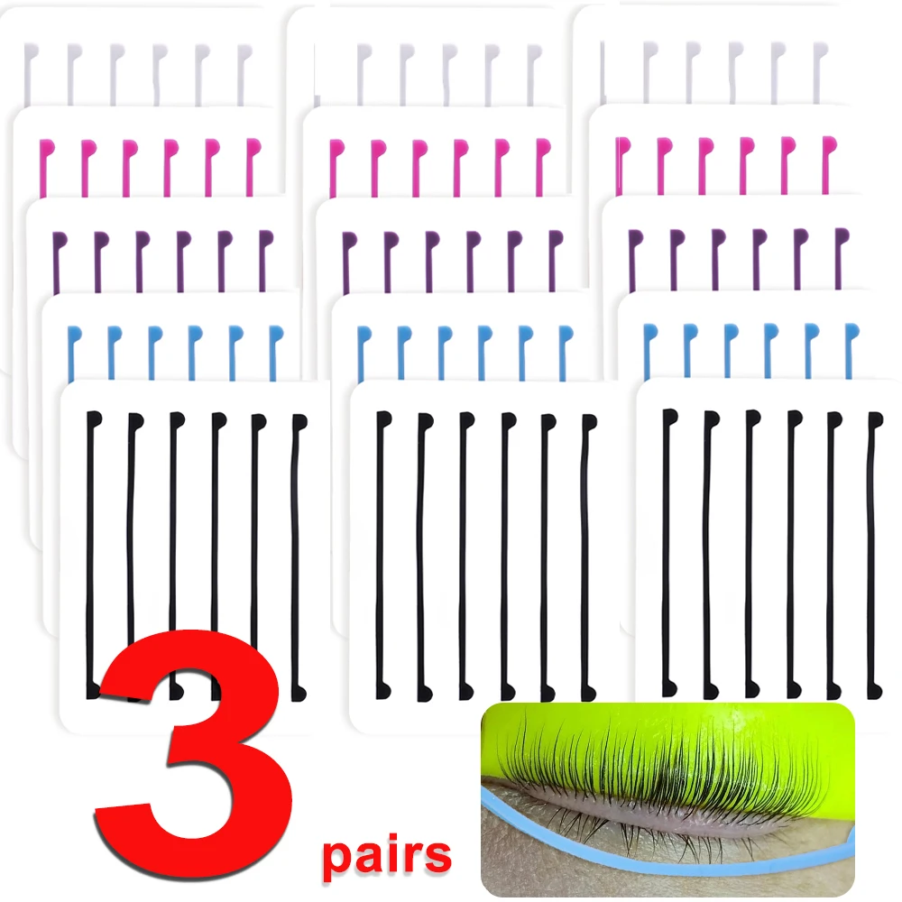 Coussinets en silicone doux pour faux cils, 3 paires, recourbe-cils, patchs, extension, permanente, levage, outils de maquillage