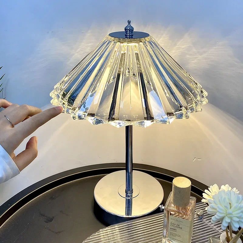 

Ins Internet Celebrity Crystal Decorative Desk Lamp Retro Bedroom Bedside Ornament Small Night Light High-end Atmosphere Light