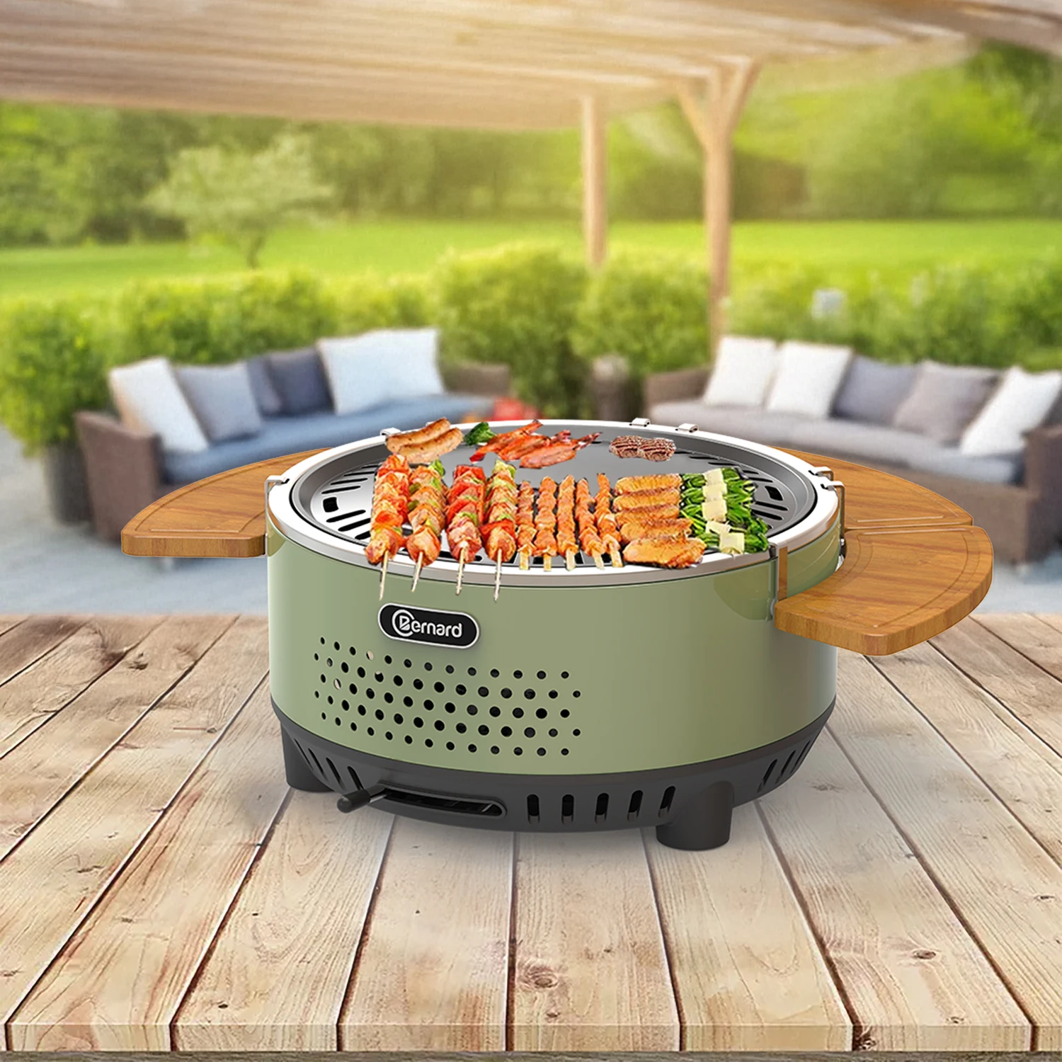 

Portable Stainless Steel Charcoal BBQ Grill - Outdoor Folding Barbecue Grill for Camping, Picnic, Garden Party, Heavy Duty ）