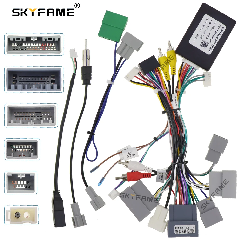 

SKYFAME 16-контактный адаптер для автомобильной стереосистемы, кабель питания, декодер Canbus для Honda Avancier URV