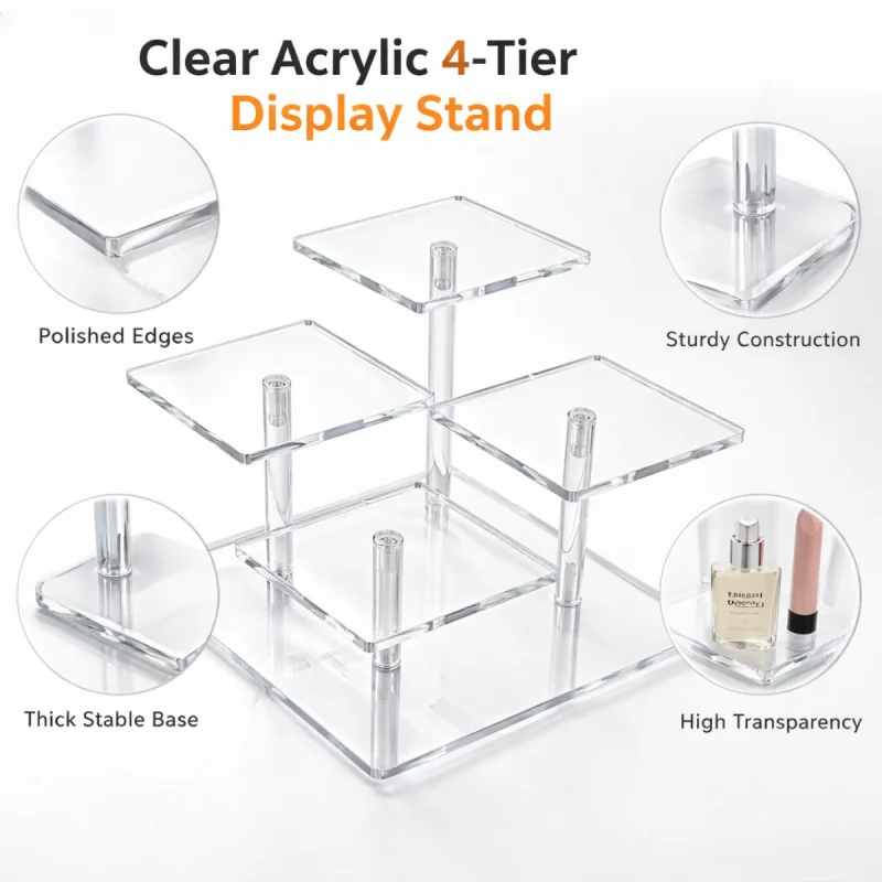 High Transparency Acrylic Display Rack for Jewelry and Cosmetics