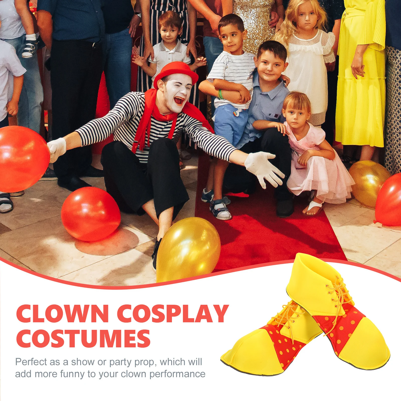 1 Para Małych Butów Klauna Premium Duży Rozmiar Pasują Dużojałych Dorosłych Nastolatków Halloween Cosplay Śmieszne Buty na Występy Imprezowe Akcesoria