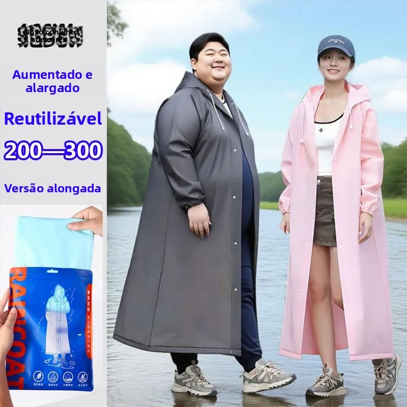 プラスサイズ-大人用レインコート-全身長袖-男女兼用-使い捨て-厚手pe素材-防水-日常通勤用