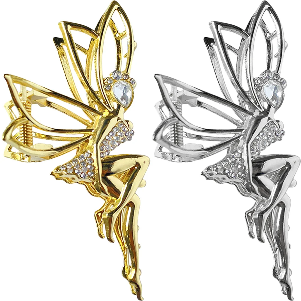 

2pcs Metal Clips Women Claw Clips Rhinestone Hairpin Snake Design Ponytail Holder Durable Elegant Hair Accessories For Thick