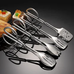 Stainless Steel Creative Scissor Food Clip Barbecue Tongs Pastry Grill Meat Clamp Bread Tableware Home Kitchen Accessories