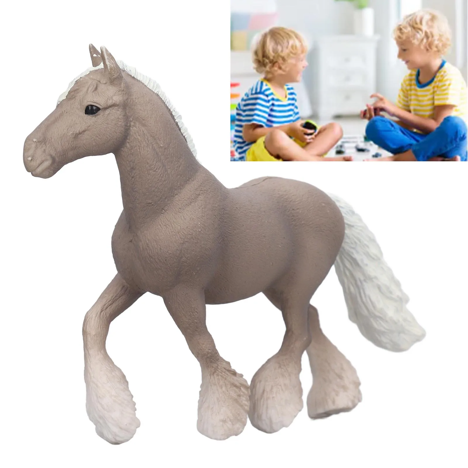 ZK40 Horse Figurine High Simulation Rich Details Durable Plastic Stable Widely Used Horse Toy for Kids Home Decoration Forest