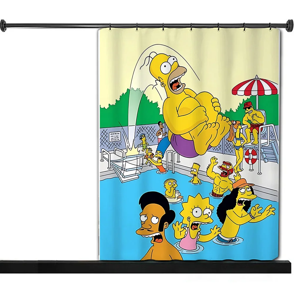 Shower For S-Simpsonss Curtain Waterproof Polyester Fabric Paint Colorful Bath Curtains Home Bathroom Decor Curtain With Hook