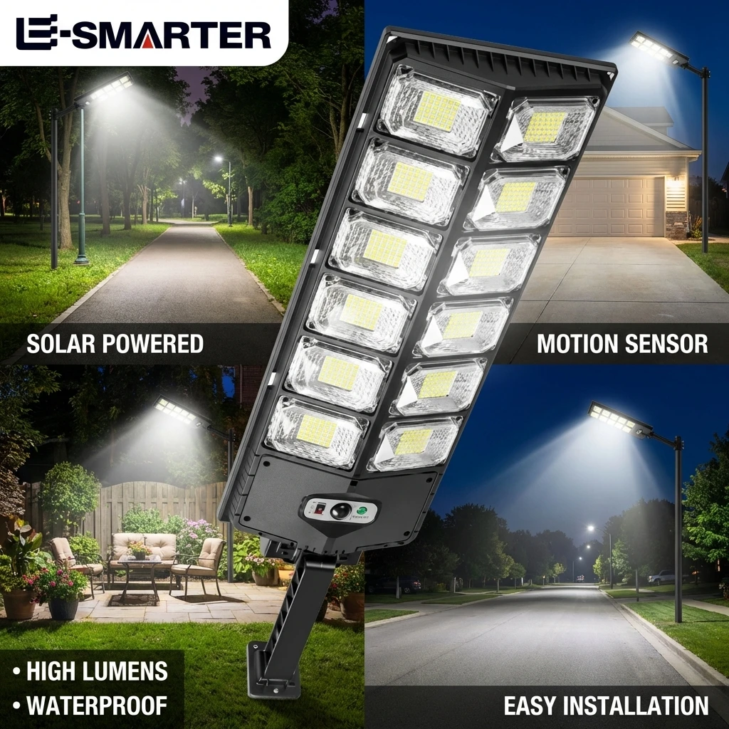 Super Bright Wall Lamp Outdoor Solar LED Lights Waterproof 8000 Lm With Motion Sensor Remote Control Garden Street Light
