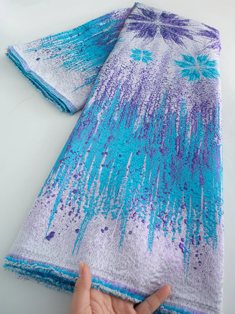 

Nigerian Gild Jacquard Lace Fabric 2025 High Quality African Brocade Lace Fabric For Sewing Women Wedding Party Dress,5yards4635