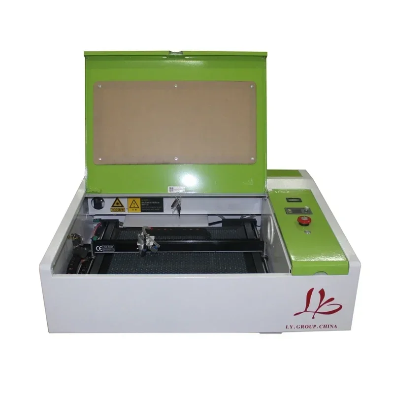 LY Mini Laser 4040 40W CO2 Wood Glass 400x400mm Laser Engraving Leather Carving Cutting Machine with LCD Control Panel USB Port