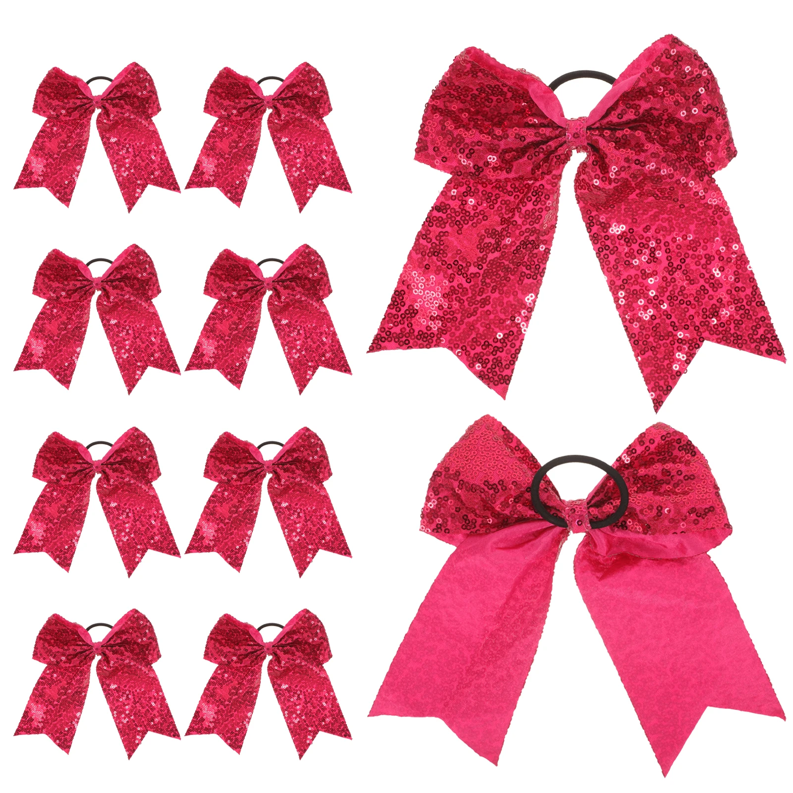 

10 Pcs Bow Hair Accessories Cheerleader Bows Hair Ties Scrunchies Cloth Durable Non Deform Curly Straight Waves