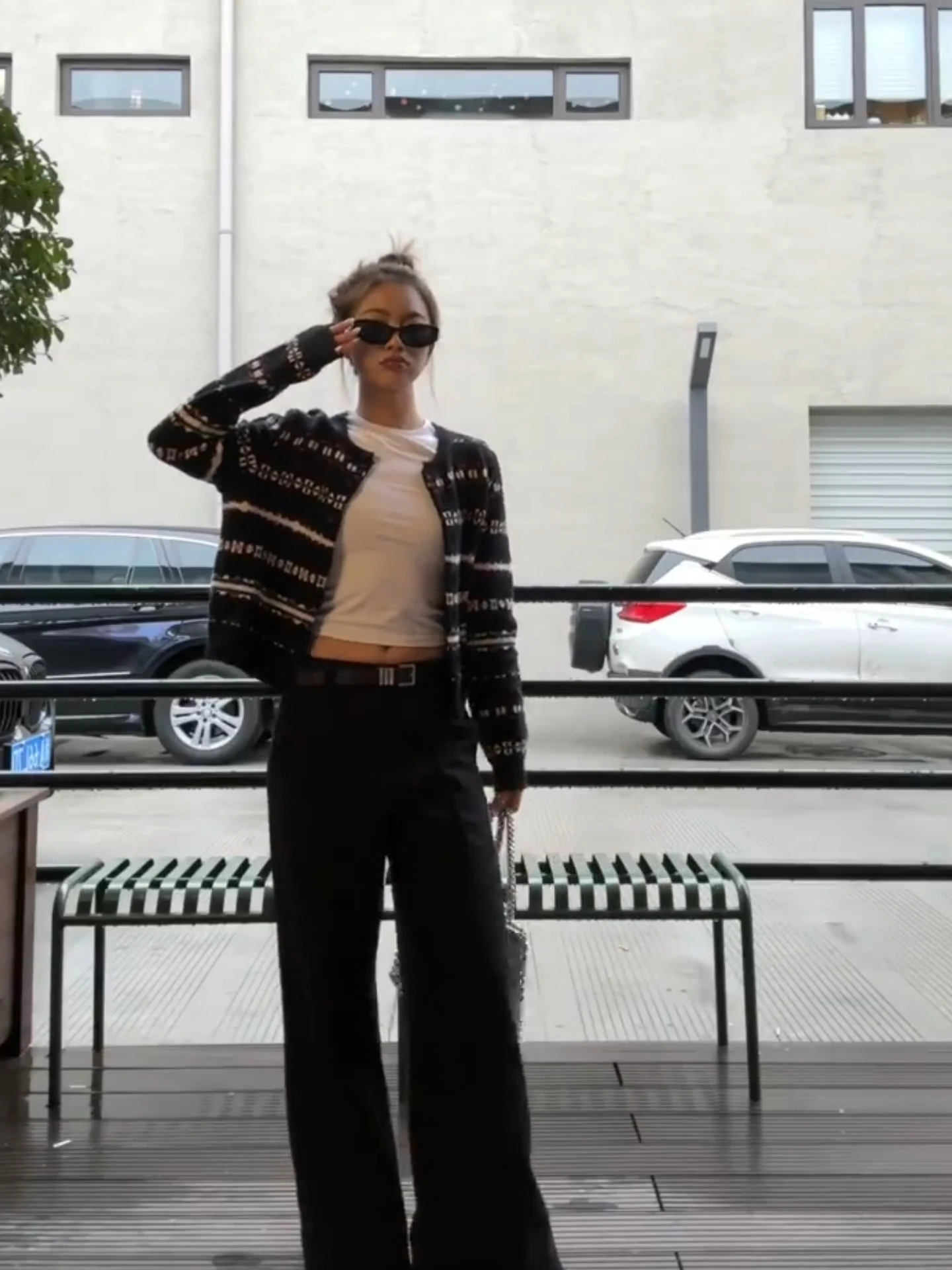 

Retro Geometric Knit ort Sve Women's Cardigan Loose Fit round Ne Open Front Sweater Slimming Top for Autumn