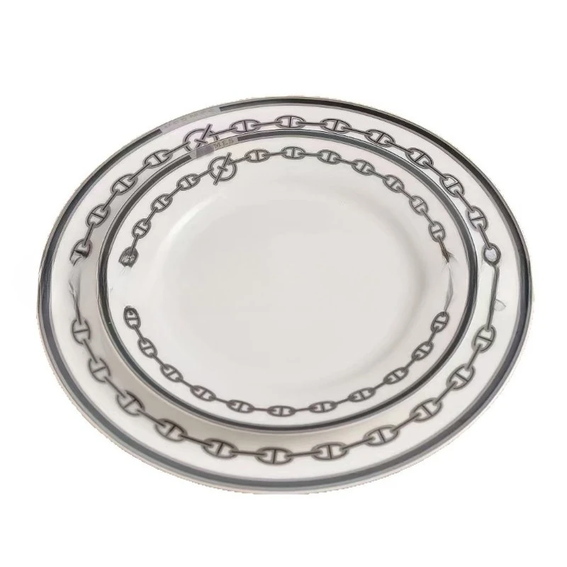 

Grey chain series 41 head cutlery flat plate fish plate large noodle bowl spoon set