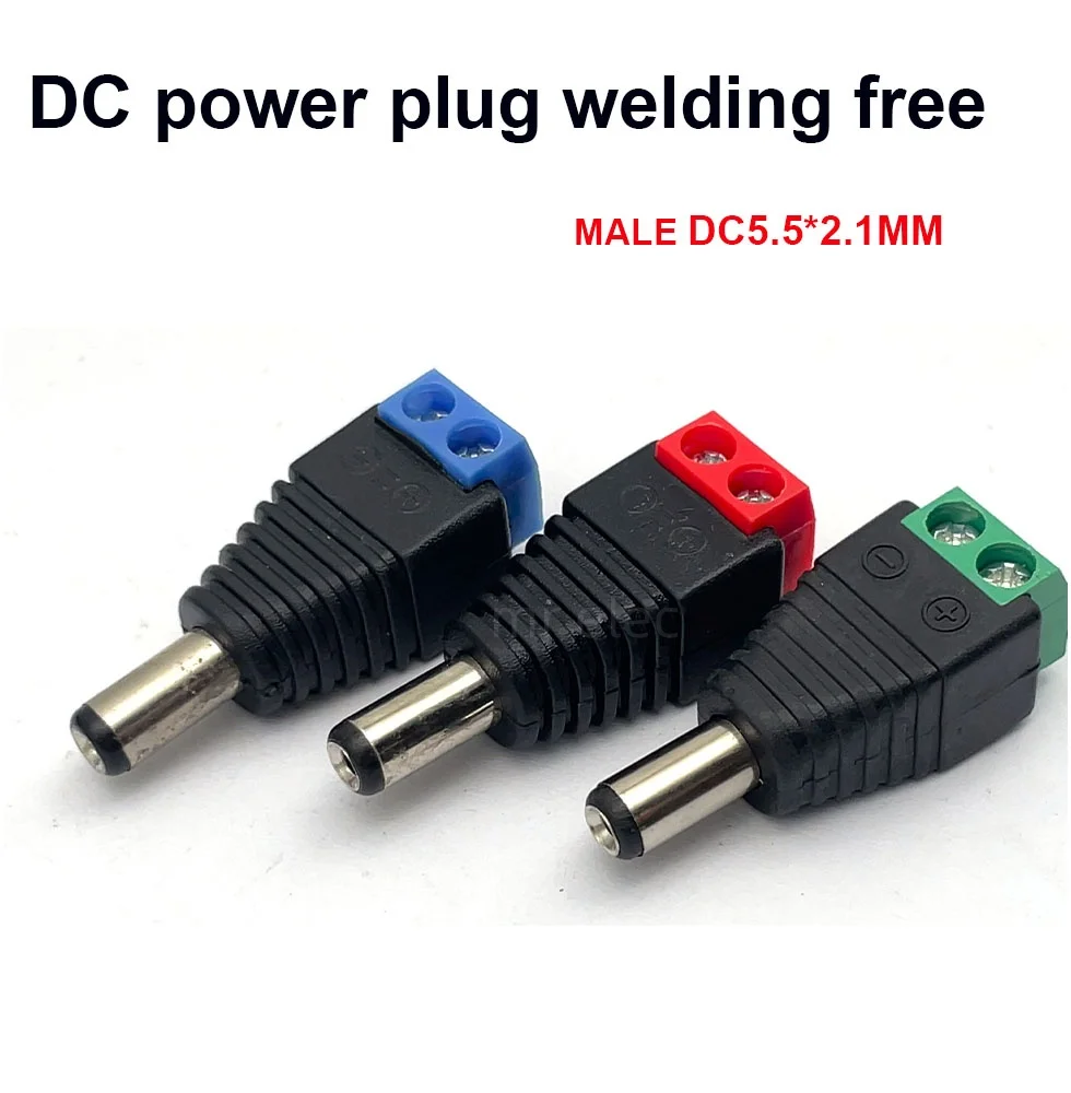 5/10Pcs DC Power Male Female Plug Jack Connector Adapter 5.5 x 2.1mm  For 3528 5050 LED Strip Light Camera