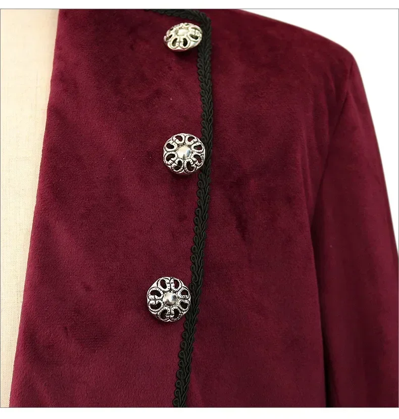 Chaqueta Medieval Steampunk de terciopelo, disfraz de Cosplay victoriano para hombre, traje de abrigo Vintage, vestido de Carnaval de Halloween, Disfraz de fiesta