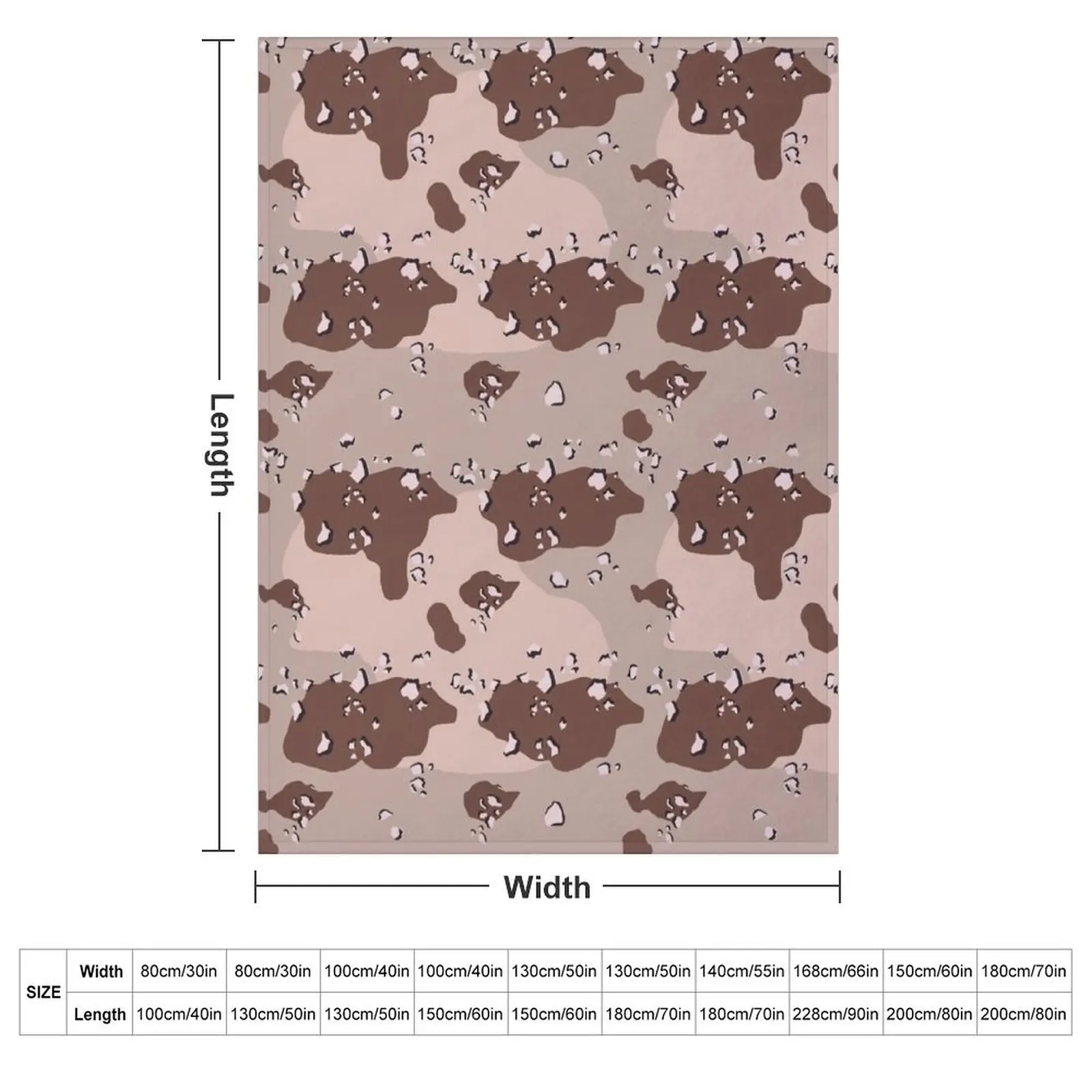 US Desert Choc Chip Camouflage Throw Blanket couch cozy soft plush fuzzy picnic outdoor blanket
