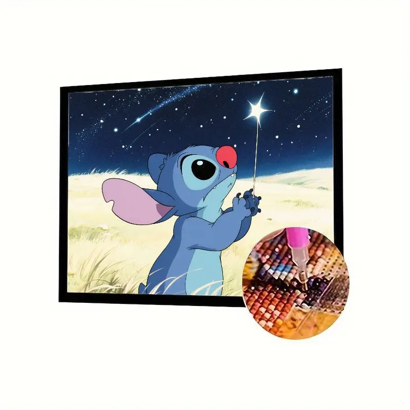 

1 шт., набор для рисования круглых алмазов Disney Lilo & Stitch Wishing Star 5D с полной дрелью - милый мультяшный набор для вышивки стразами своими руками Ar