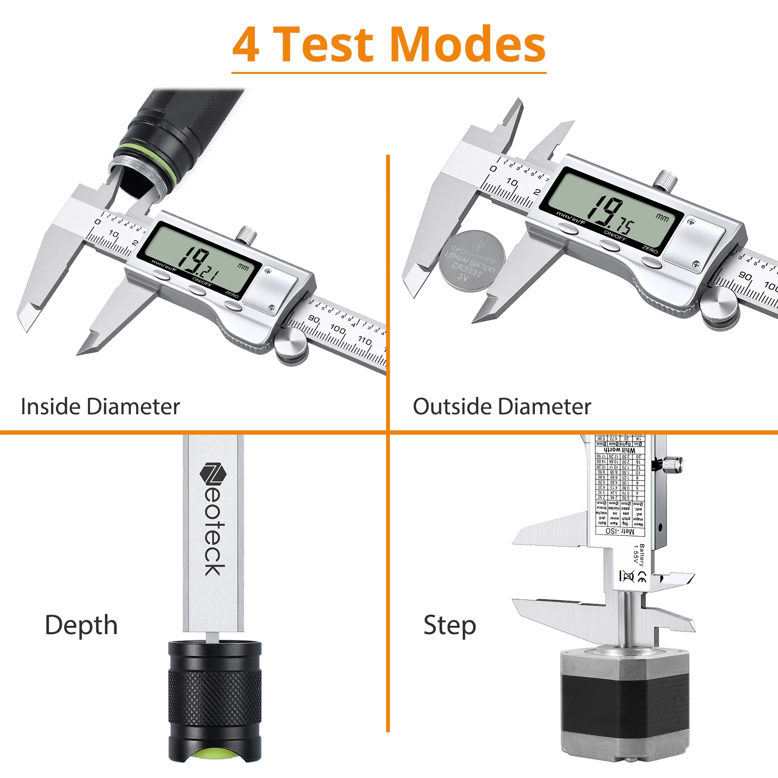 Digital Vernier Caliper 200mm Stainless Steel Electronic Caliper Fractions/Inch/Metric Conversion Measuring Tool For Width Depth