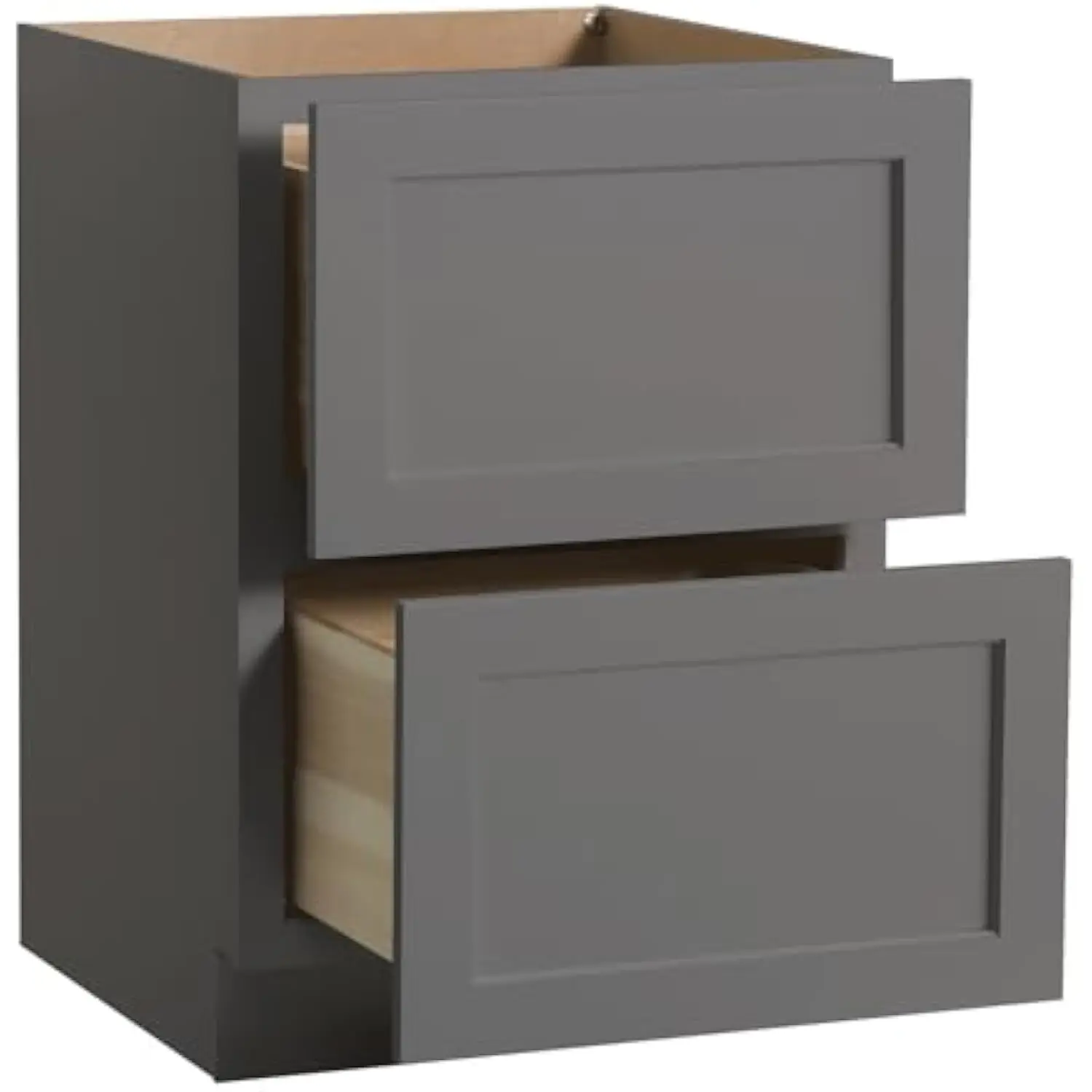 

Shaker Style Solid Wood 2-Drawer Base Cabinet with Soft-Close - Rta Kitchen Storage, Versatile for Use Alone or with Other Cabi