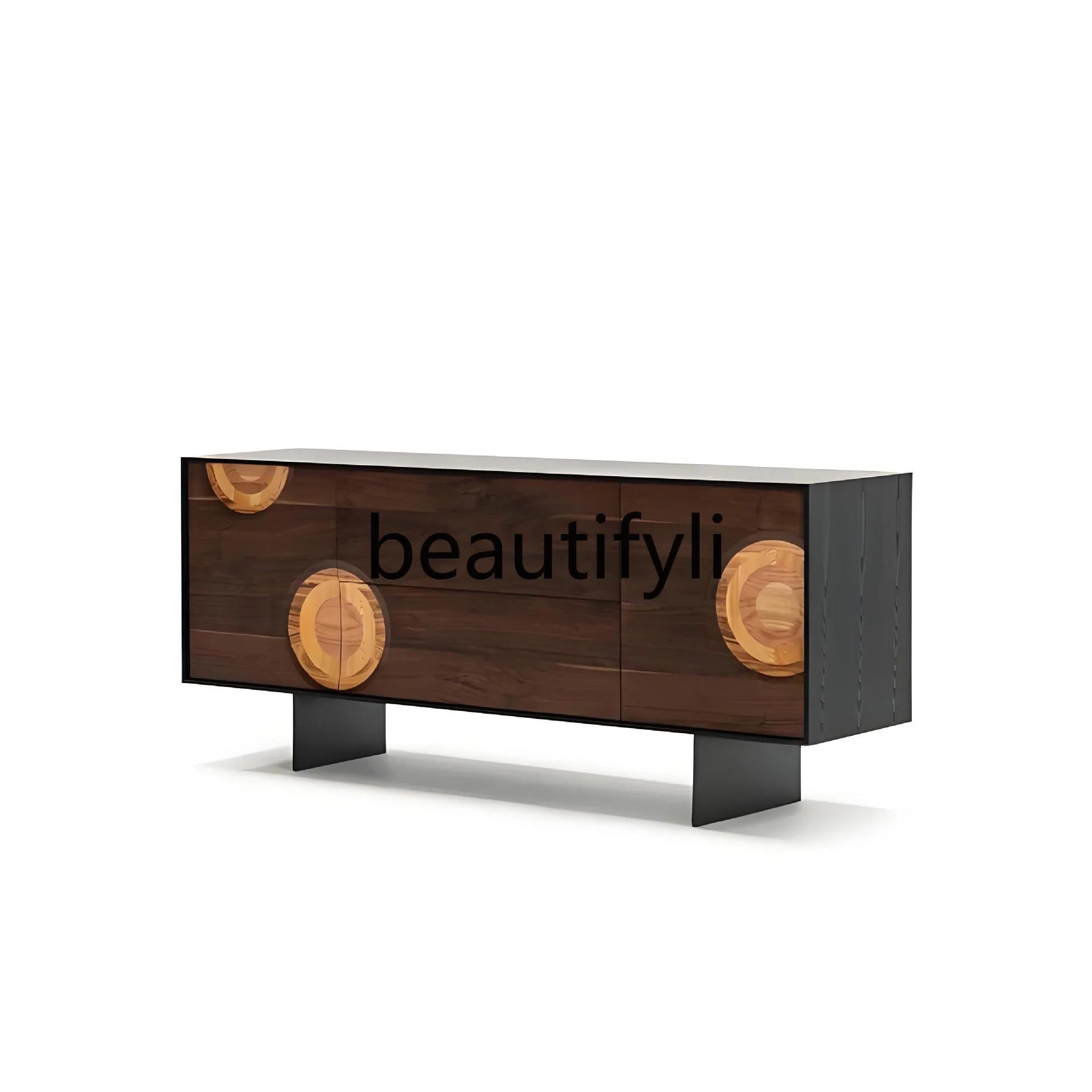 

Italian minimalist side cabinet retro solid wood locker medieval wall locker