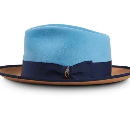 Hot Sale Men\'s Woolen Fedora Hat Fashion Retro British Felt Cap Dual-color Patchwork Felt Hat Women\'s Hat