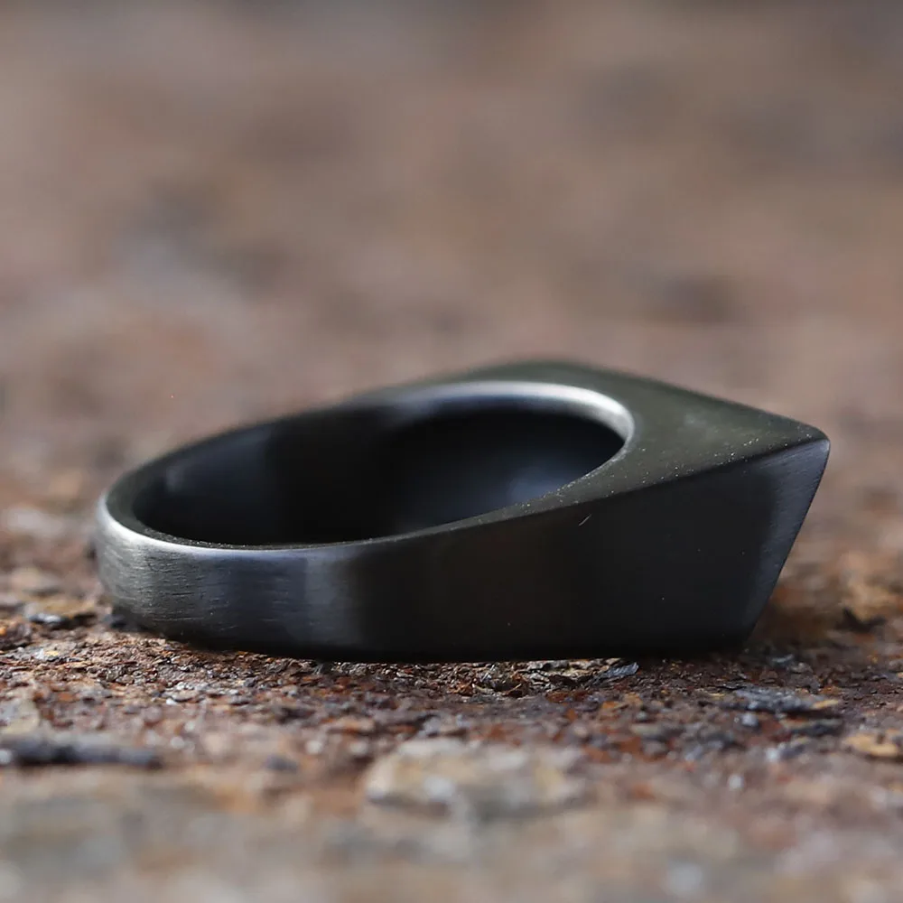 خاتم ختم فاسق عتيق جديد لعام 2025 للرجال، مستطيل، لامع، هندسة رمادية، ستانلس ستيل، هدايا مجوهرات، موضة جديدة #4