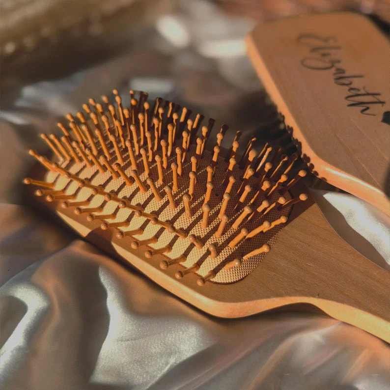 Custom Bamboo Comb with Name logo Unique Personalized Comb for Wedding Bridesmaid Birthday Gifts Anniversary Mother's Day