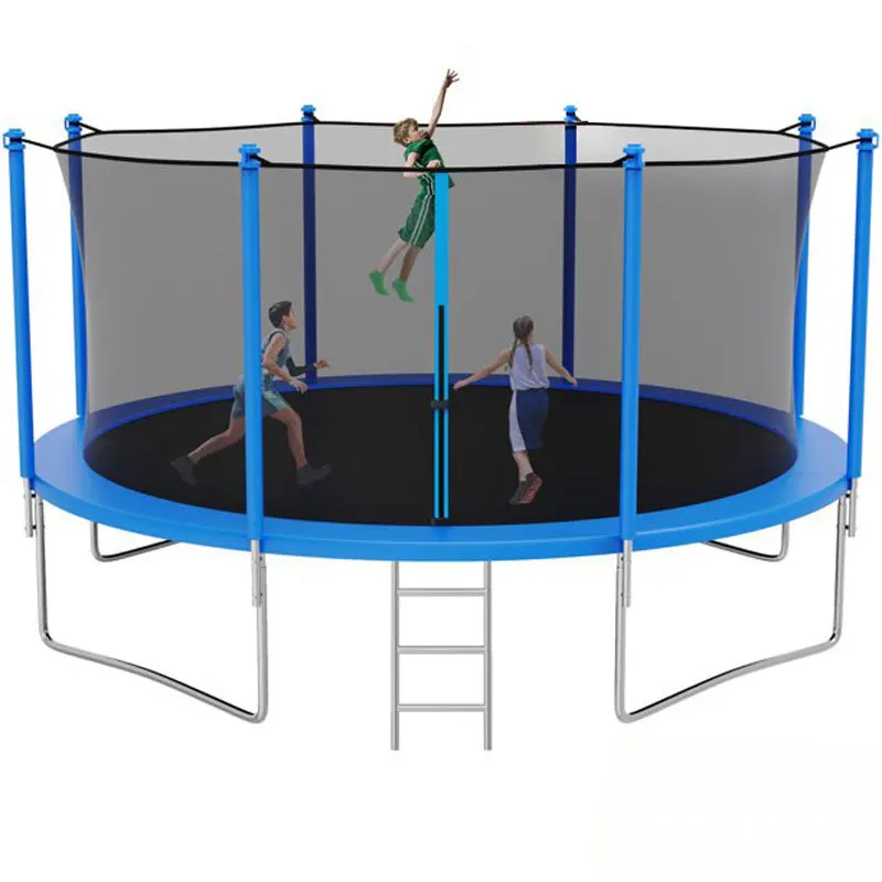 Factory Direct 12ft Outdoor Fitness Trampoline with Protective Nets for Children for Indoor Jumping & Playgrounds