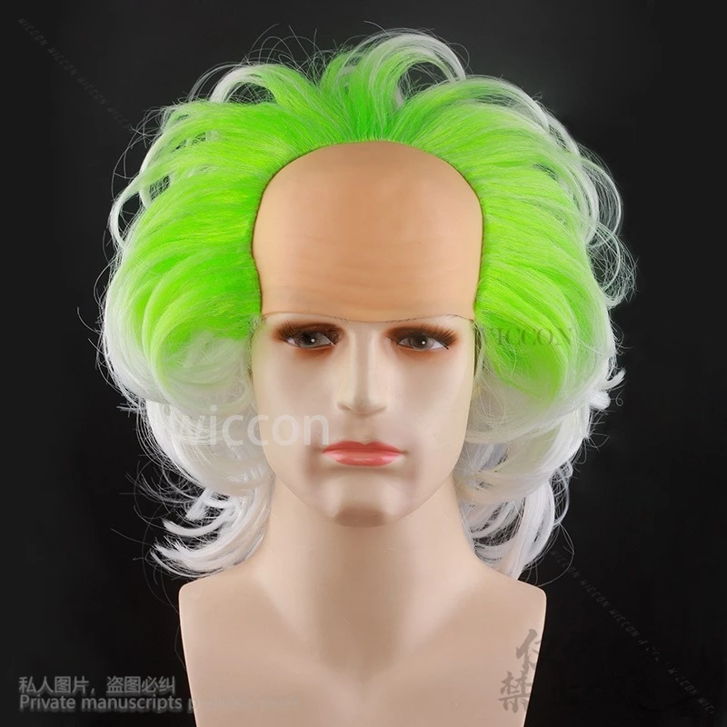 Парик для косплея Beetlee Bride Lydia Deetz, новинка, наполовину лысый старик, наряды, парик клоуна для Хэллоуина, готической вечеринки