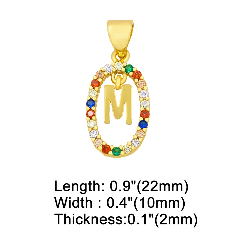 OCESRIO قوس قزح كريستال 26 الأبجدية قلادة بحرف لقلادة القرط لتقوم بها بنفسك النحاس مجوهرات مطلية بالذهب صنع لوازم pdta361