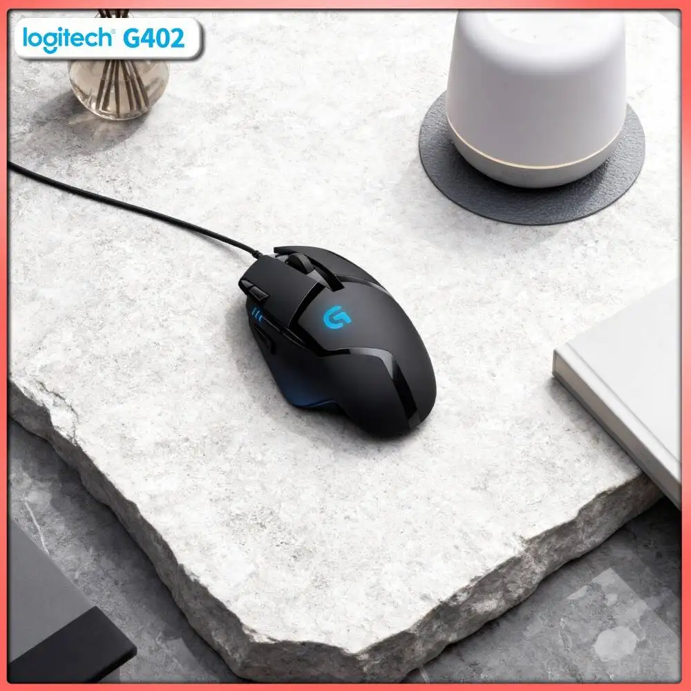 Professional Logitech G402 Gaming Mouse Fusion Engine 8 Custom Buttons 4000 DPI Anti-Slip for Versatile Play