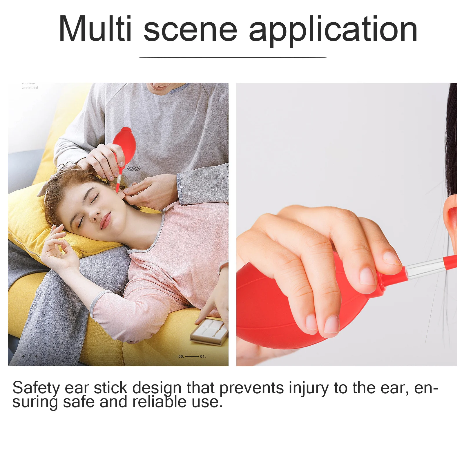 أداة تنظيف الأذن المحمولة لغسل الأذن، لمبة شفط كروية خفيفة الوزن وآمنة لإزالة شمع الأذن وتصفيف الشعر #1