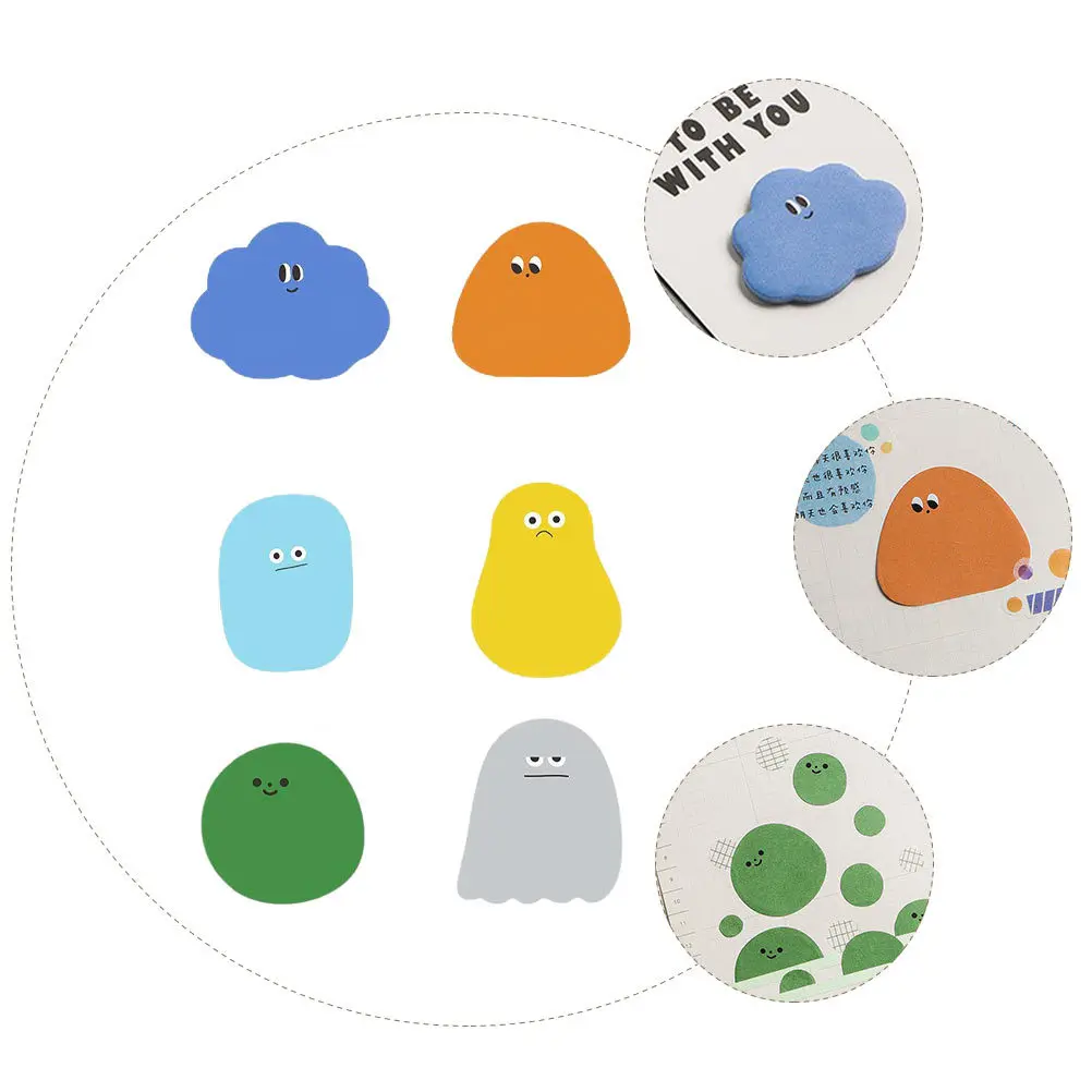 6 قطع من ملصقات المذكرات الورقية، مادة صحية آمنة مضمونة لقراءة الملاحظات والملفات والأوراق والملاحظات اللاصقة #4