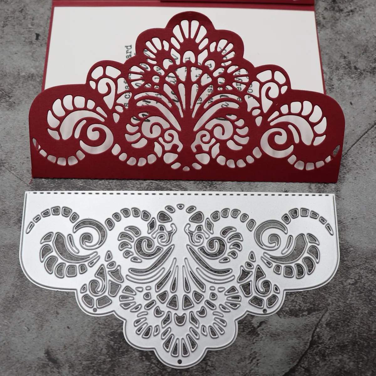 Lace Hollow Pattern Scrapbook Embossing Greeting Card Metal Knife Mold Manual Punch Stencil Handicraft Cutting Die 2024