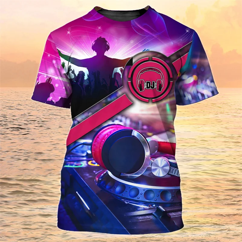3D Printed Horror Skeleton T Shirt For Men DJ Rock Music Pattern T-Shirts Summer Hip-Hop Loose Unisex Tee Shirts Round Neck Tops - view 4