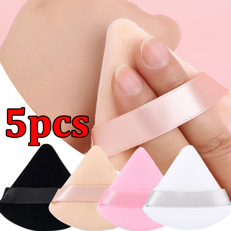 Soft Triangle Velvet Powder Puff Face Makeup Eyes Foundation Concealer Sponge Cosmetics Puff Professional Make Up Tools 1/3/5pcs