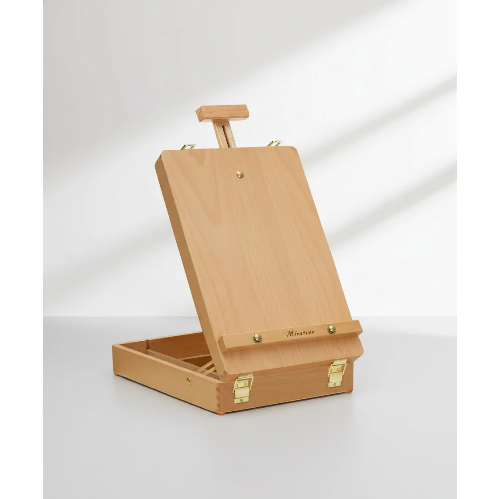 Caballete de mesa de madera portátil para bocetos, soporte de pintura ajustable para estudiantes principiantes artistas