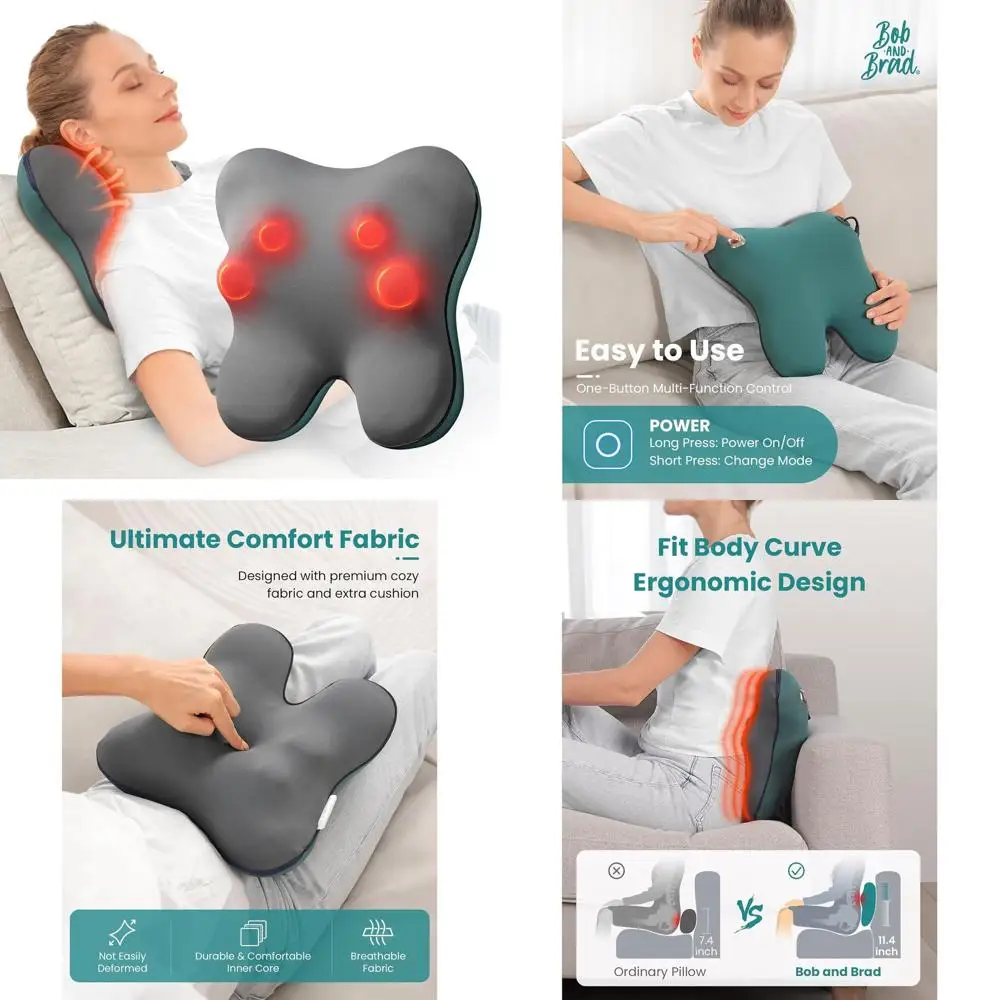 

Heat and Shiatsu Massager for Neck and Back, Full Body Pain Relief, Corded Massage Pillow, Ideal Christmas Gift for Women