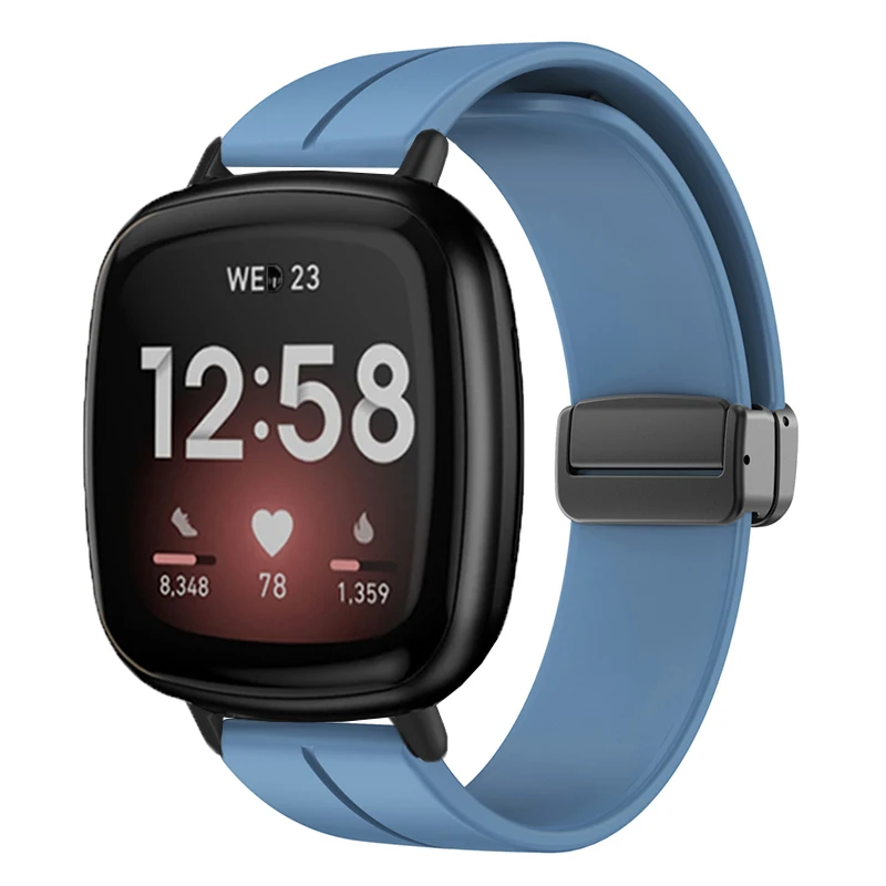 Nuovo cinturino magnetico in silicone per Fitbit Versa 4 3 donna uomo cinturino morbido per Fitbit Sense 2