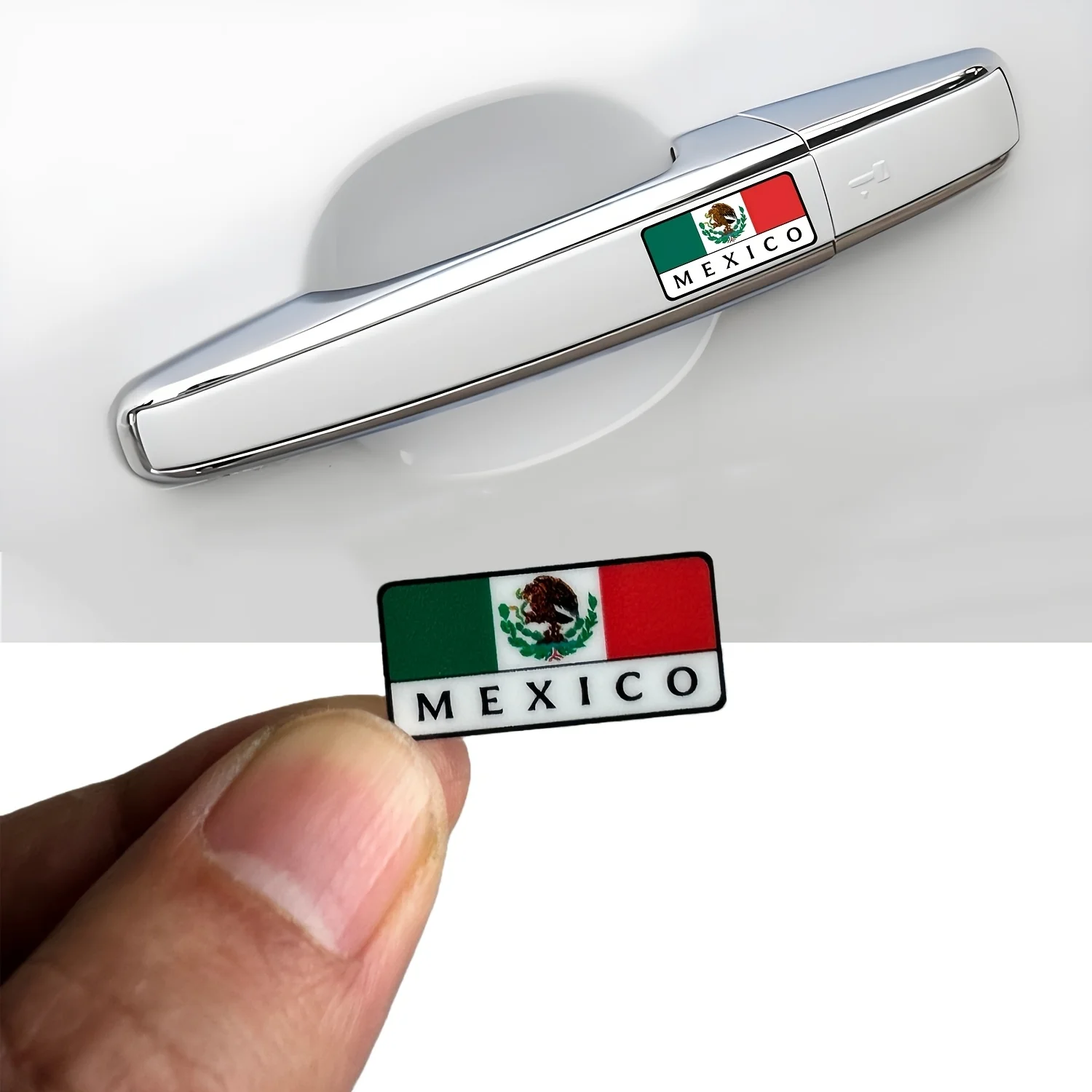Mexican Flag Style Car Decal Badge Decorative Sticker | Car Decorative Accessories Universal Car Sticker for All Models view 3