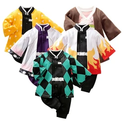 Pagliaccetto infantile neonato ragazza vestiti Anime Demon Halloween Slayer Halloween Costume Cosplay bambini tuta di cotone tuta da bambino