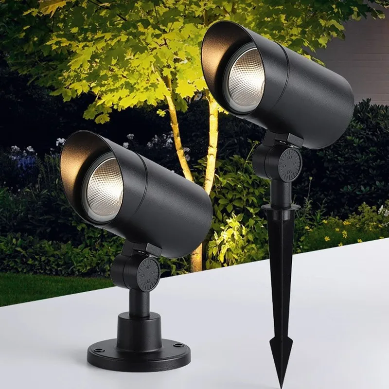 2pcs 12W LED Outdoor Spike Lawn Lamp Waterproof Garden Decorative Lighting Landscape Path Spotlight 85-265V/DC12V