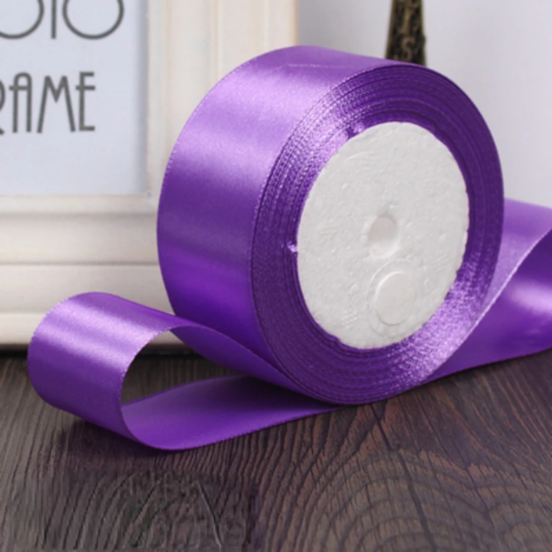 (22 meters/roll) 6mm~50mm purple Single Face Satin Ribbon Gift Wrapping Christmas ribbons Wholesale diy Hair Accessories bow