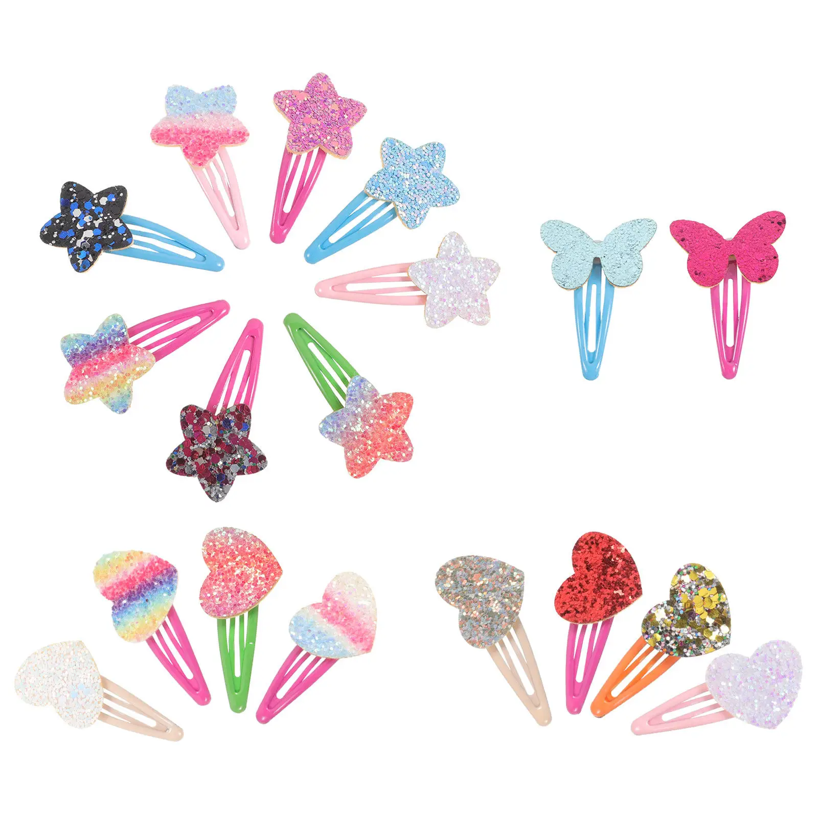 

18Pcs Kids Star Hair Clips Sequins Heart Hairpins Bangs Barrettes Toddler Hair Accessories Girls Accessories Birthday Gift