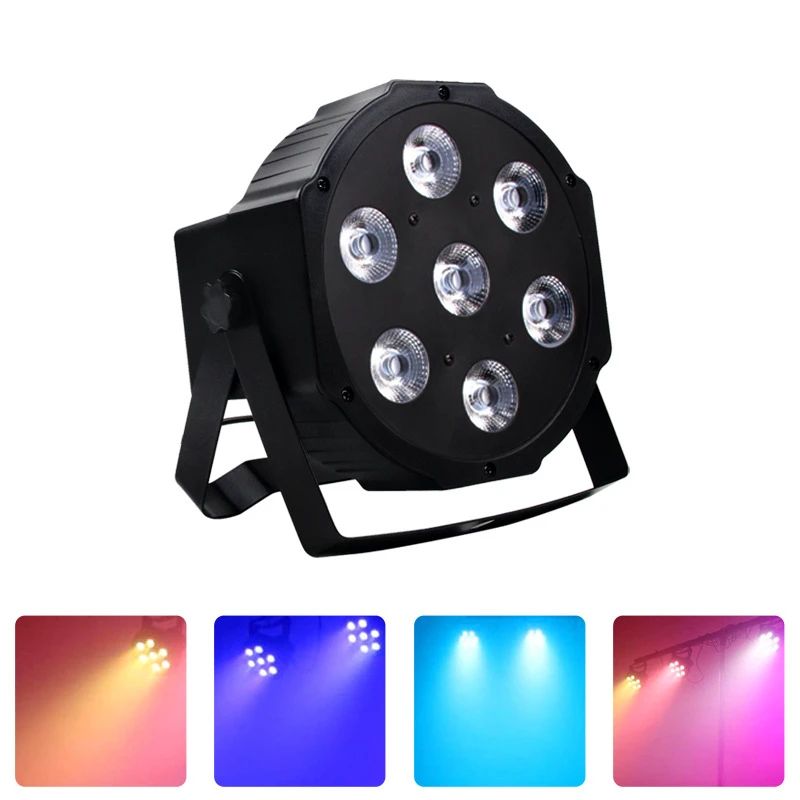 7x10W 4IN1 RGBW Single color LED Flat Par Light Sound Activated DMX512 Control DJ Disco Bar Party Stage Lighting