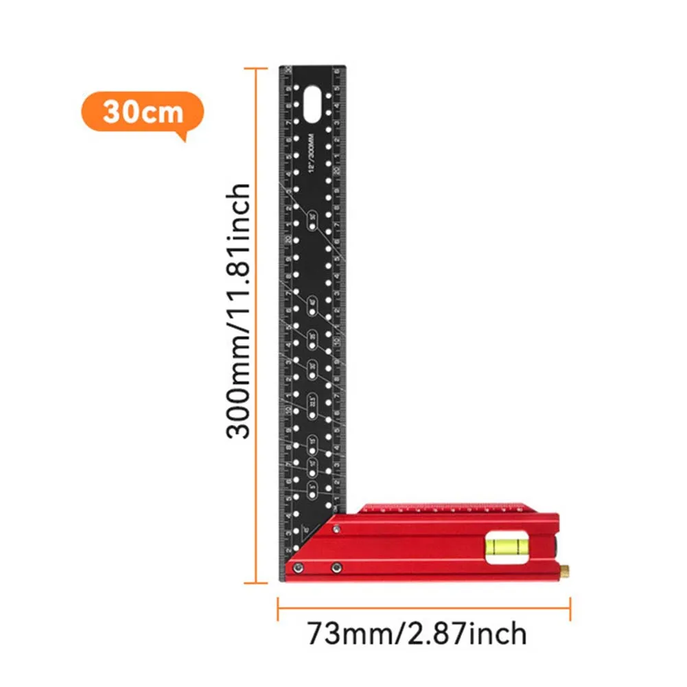 1pc 90 Degree Triangle Right Angle Corner Ruler Woodworking Measuring Aluminum Alloy Hole Ruler With Angle Positioning Pin