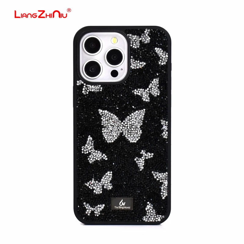 

Sparkling Full Of Diamonds Butterfly Phone Case For Apple16promax Iphone 15 14plus 13 12 11 Luxury Cute Female Bling Phone Case