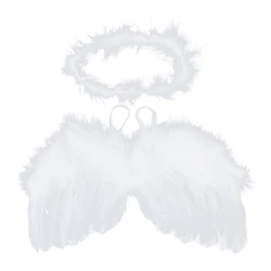 2 Pcs/Set Newborn Photography s Angel Wing Hair Band Headdress Outfits Decor Baby White Angel Wing Headband