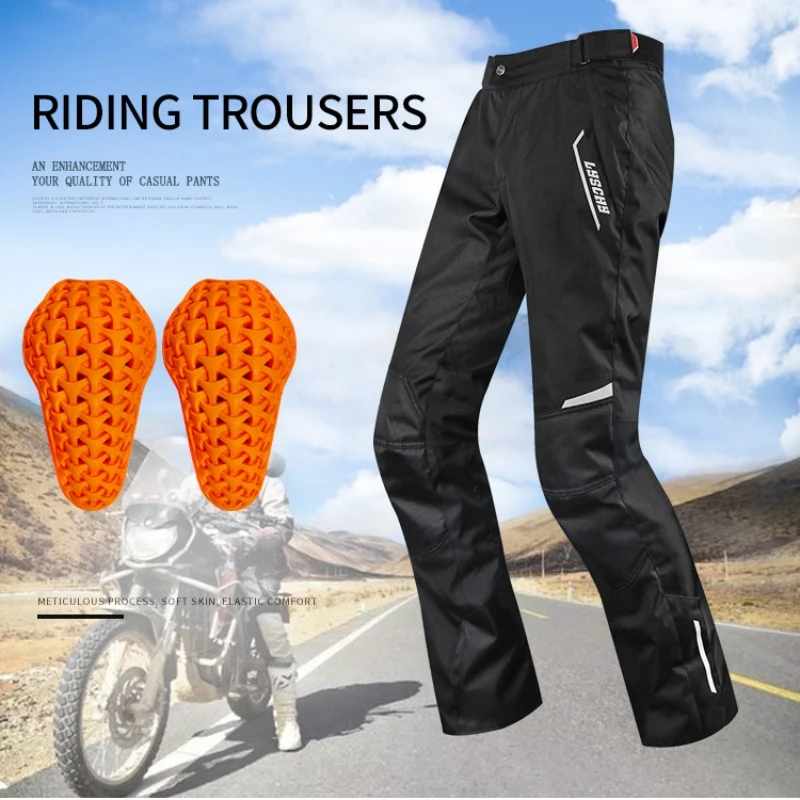 Spring/Summer LYSCHY Breathable Wear-resistant Trousers Anti-drop Motorcycle Men CE Protective Gear Rally Riding Racing Pants