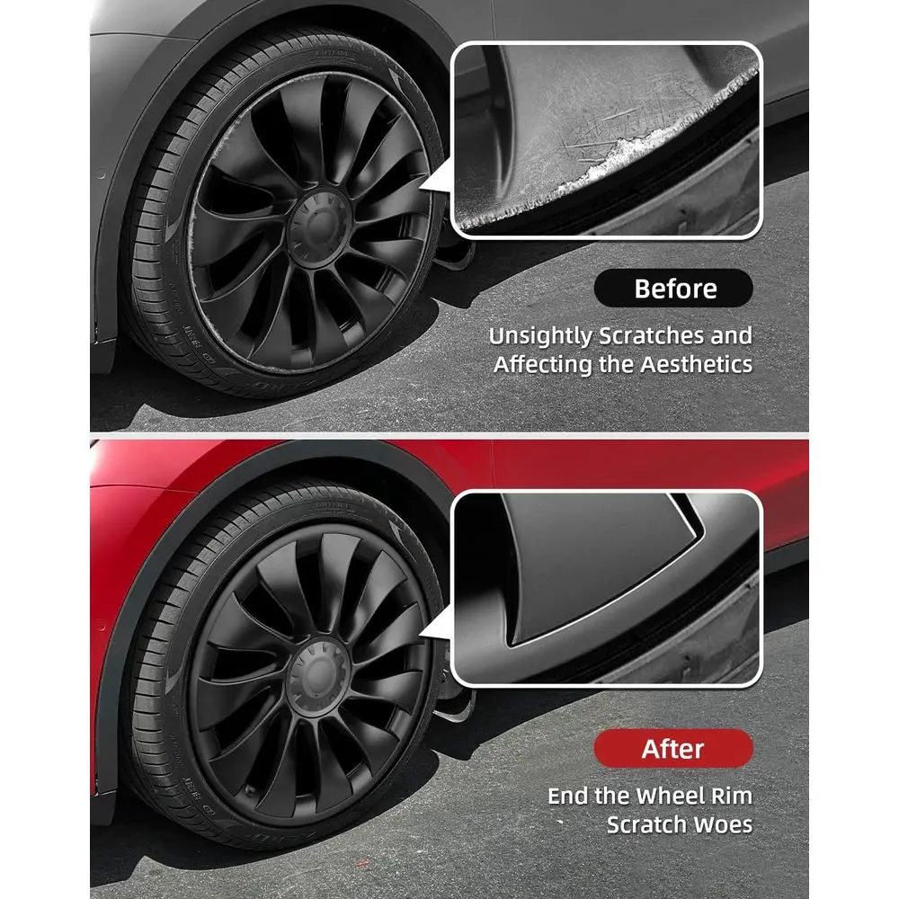 Model Y All-in-one Wheel Rim Protector for Tesla Model Y 21'' Uberturbine Wheel - Strips for Curb Rash Prevention - Set of 4 Rim